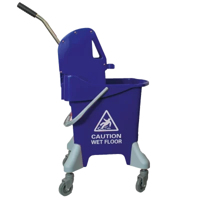 A competitively priced colour coded mopping system complete with gear press wringer which is ideal for use when mopping small to medium size areas.
